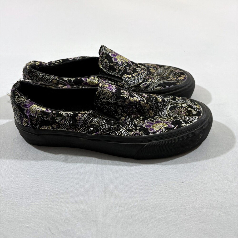 VANS x Opening Ceremony Womens Slip-On LX 'Qi Pao II Sneakers Shoes Black Sz 6.5